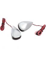 Alloy Art MRL-3R Raw Finish Red LED Turn Signal Marker Lights 98-19 Harley