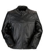 Z1R Ordinance Black Leather 3-In-1 Men's Zip Up Motorcycle Jacket Vest (SM-5XL)