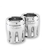 Rinehart 3.5" Chrome Machined Moto Series Merge Style End Caps Harley Mufflers Pair