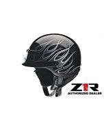 Z1R Nomad Hellfire Black/Silver Open Face Custom Motorcycle Helmet DOT (XXS-2XL)