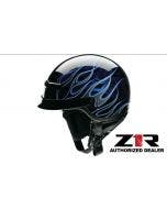 Z1R Nomad Hellfire Black/Blue Open Face Custom Motorcycle Helmet DOT (XXS-2XL)