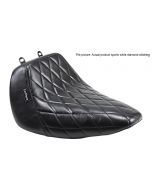 Le Pera Black Bare Bones Solo Seat Diamond White Stitch Harley M8 Fat Boy 18-20