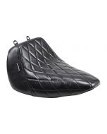 Le Pera Black Bare Bones Solo Seat Diamond Stitch Harley Softail Fat Boy 18-20