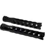 Accutronix PF121-AKB Muzzle Break Footpeg Black Rigid Pair Harley