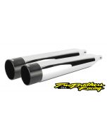 Buy Two Brothers 005-4560499D Chrome Comp-S Shorty 2-1 Dual Slip On 17-19 Harley M8 597730 2 into 1 performance headers exhaust ceramic polished stainless steel  from Eastern Performance Cycles. Great prices and free shipping!