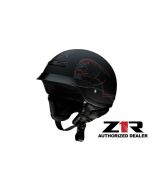 Z1R Nomad Evilocity Flat Black Open Face Custom Motorcycle Helmet DOT (XXS-2XL)