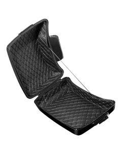 HOGWORKZ® Chopped Tour Pack Liner | Black w/ Black Stitching for Harley FLH/ 97-24