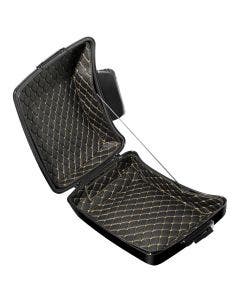 HOGWORKZ® Chopped Tour Pack Liner | Black w/ Cream Stitching for Harley FLH/ 97-24
