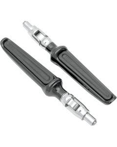 Performance Machine PM Black Contour Rubber Insert Pivot Foot Pegs for Harley 