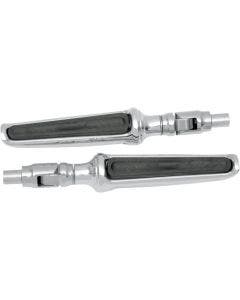 Performance Machine PM Chrome Contour Rubber Insert Pivot Foot Pegs for Harley 