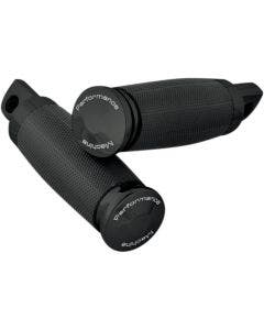 Performance Machine PM Black Contour Rubber Wrapped Male Foot Pegs for Harley 