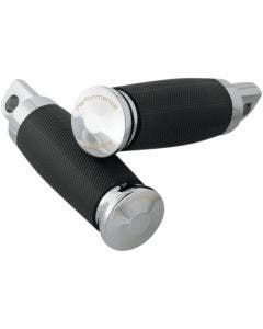 Performance Machine PM Chrome Contour Rubber Wrapped Male Foot Pegs for Harley 