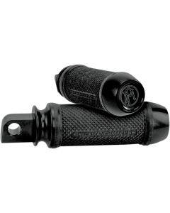 Performance Machine PM Black Elite Foot Pegs w/ 90 Degee Male Mount for Harley