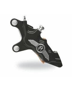 Performance Machine PM Black Contrast Cut 6 Piston 13" Front Left Side Caliper Harley