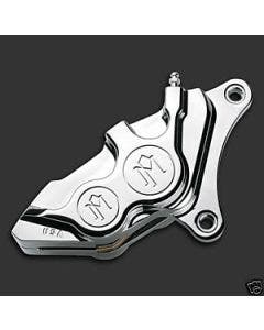 Performance Machine Chrome Dual Disc 4 Piston Front Calipers 00-07 Harley Touring