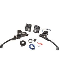 Performance Machine Black Contrast Cut 9/16 Handlebar Control Kit Cable Can Bus