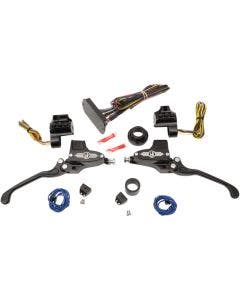 Performance Machine Black Contrast 9/16 Can Bus Handlebar Control Kit 14-16 FLH