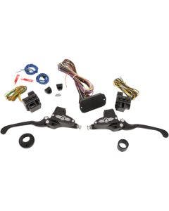 Performance Machine Black Contrast 11/16 Can Bus Handlebar Control Kit 14-16 FLH