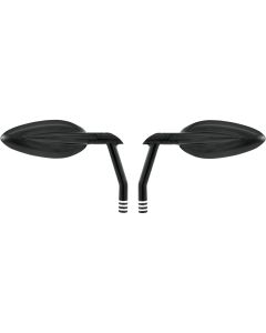 Performance Machine PM Black Contrast Cut Vision Blade Mirrors Pair Harley Metric