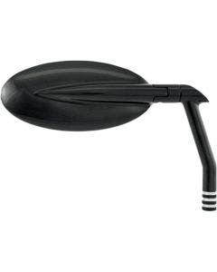 Performance Machine PM Black Contrast Cut Vision Oval Handlebar Mirror Harley Metric
