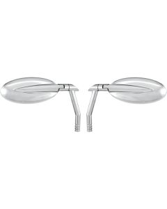 Performance Machine PM Chrome Oval Vision Mirrors Pair Harley FLH Dyna XL Softail