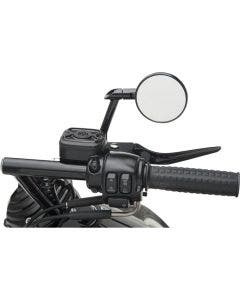 Performance Machine PM Black Contrast Cut Vision Round Handlebar Mirror Harley & Metric