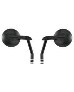 Performance Machine PM Black Contrast Cut Vision Round Handlebar Mirrors Pair Harley