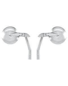 Performance Machine PM Chrome Vision Round Handlebar Mirrors Pair Harley & Metric