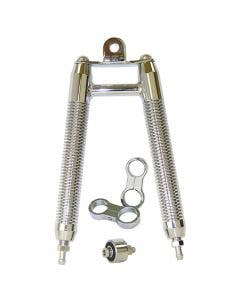 Chrome Finned Billet Oil Cooler w/ Clamps Harley Big Twin 1 1/8 Frame Tubes