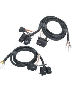 Handlebar Wiring Kit Black with Buttons & Switches 48" Harness Harley 96-06 12093
