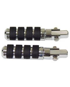 Mid USA 24064 V-Factor Chrome Anti-Vibe Footrests Pegs Harley