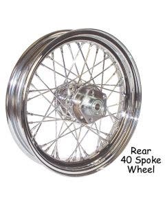 V Factor 16x3" 40 Spoke Rear Wheel For Harley Sportster Dyna Softail 79-99