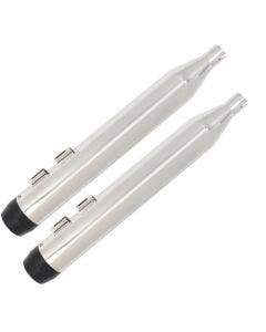 Power House Chrome 3.5" Slip-On Mufflers Tapered Black Tip Harley Dresser 85-16