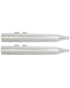 Power House All Chrome 3.5 Slip-On Mufflers Barrel Tip 97109 Harley Dresser 85-16