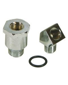 Mid USA 85101 Hardware Chrome Oil Pump Pressure Gauge Adapter Kit Harley 70-16