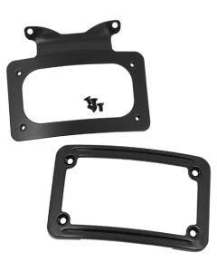 Mid USA 13123 Black Curved License Plate Frame OE 67900059 Harley FLH/T 06-09