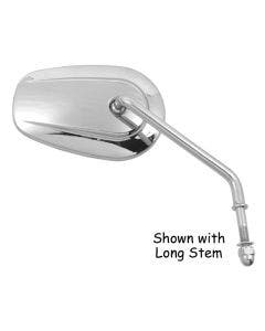 Mid-USA 47039 Chrome Right Side Short Stem Tapered Mirror Harley Repl 91840-03B