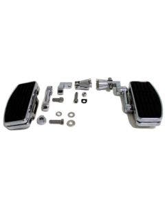 V-Factor Chrome Adjustable Passenger Mini Footboard Kit Harley Softail 84-99