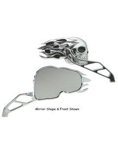 Mid USA 47056 V-Factor Flaming Skull Mirrors All Harley & Custom Chopper Bagger