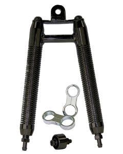 Black Finned Billet Oil Cooler w/ Clamps Harley Big Twin 1 1/4 Frame Tubes