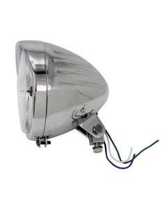 V-Factor 11032 5-3/4" Chrome Ribbed Style Headlight Assy Custom Harley Metric 12V 55W