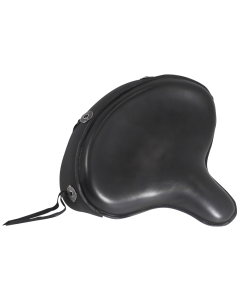 Hardbody Black 16" Solo Cowhide Seat w/ Conchos & Tassels Custom Harley Chopper