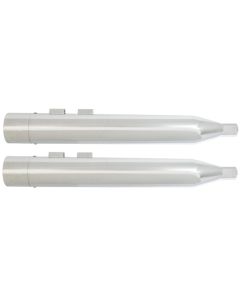 Power House All Chrome 4.5 Slip-On Mufflers Slash Tip Harley M8 Touring 17-Up