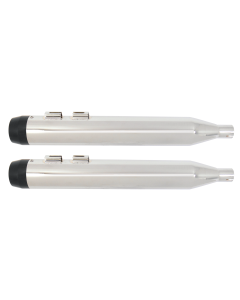 Power House Chrome 4" Slip-On Mufflers Black Step Down Tip Harley M8 17-Up