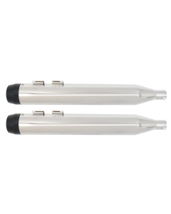 Power House Chrome 4.5 Slip-On Black Tapered Tips Harley M8 17-Up