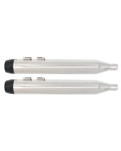 Power House Chrome 3.5 Slip-On Mufflers Black Tear Drop Tip Harley Dresser 85-16