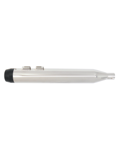 Power House Chrome 4" Slip-On Mufflers w/ Black Tear Drop Cut Tips Harley 85-16