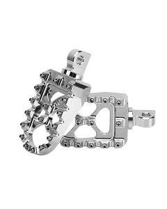 Mid USA 44231 V-Factor Silver Footpegs Male Mount Footpegs Harley Front/Rear Pegs