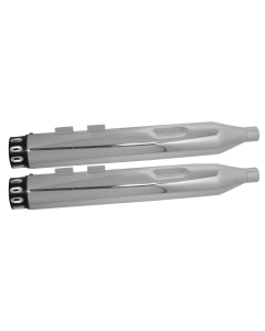 Power House Chrome 4" Slip-On Mufflers Black Step Down Tip Harley M8 17-Up