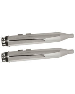 Power House Chrome 4.5 Slip-On Mufflers Black Tear Drop Tip Harley Dresser 85-16